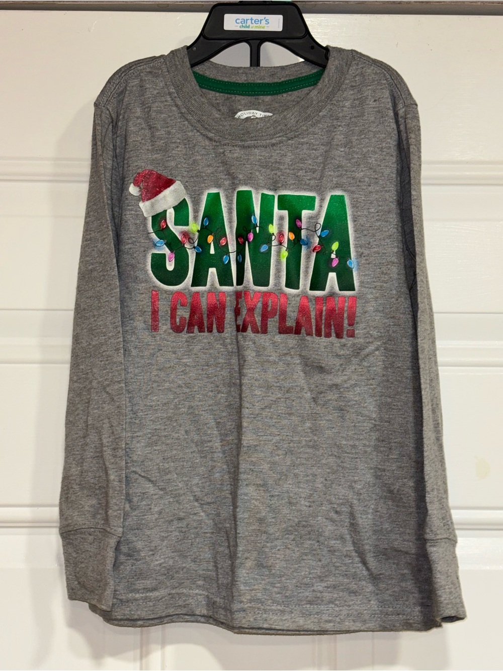Carter's Kids Grey 'Santa I Can Explain' Holiday Long-Sleeve Tee